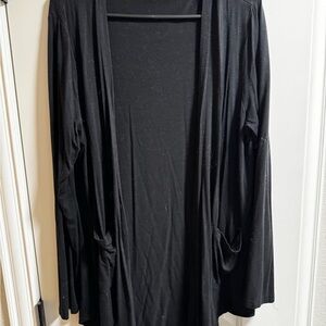 Black Open Front Cardigan